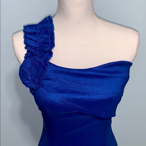 Blue Dress One Shoulder Size Small - Picture 5 of 16